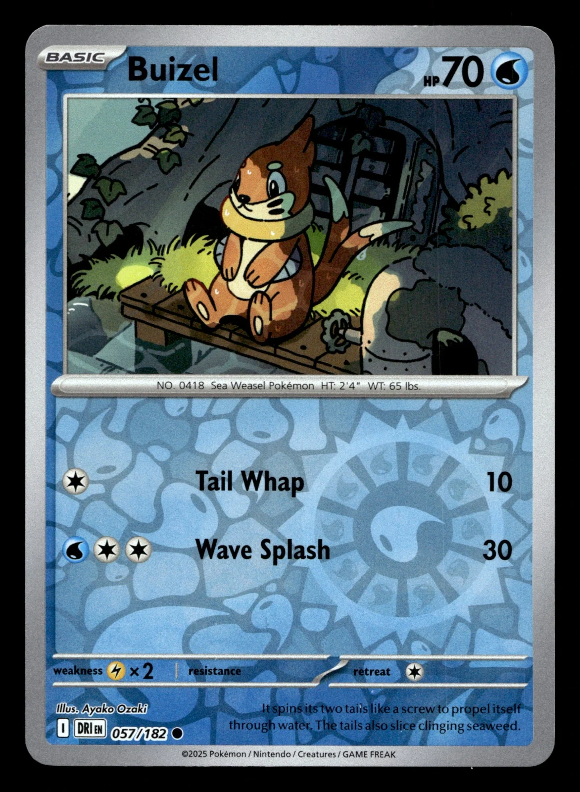 Voorkant Buizel 57/182 uit Destined Rivals Common Near Mint conditie Pokémon kaart productfoto