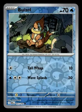 Voorkant Buizel 57/182 uit Destined Rivals Common Near Mint conditie Pokémon kaart productfoto