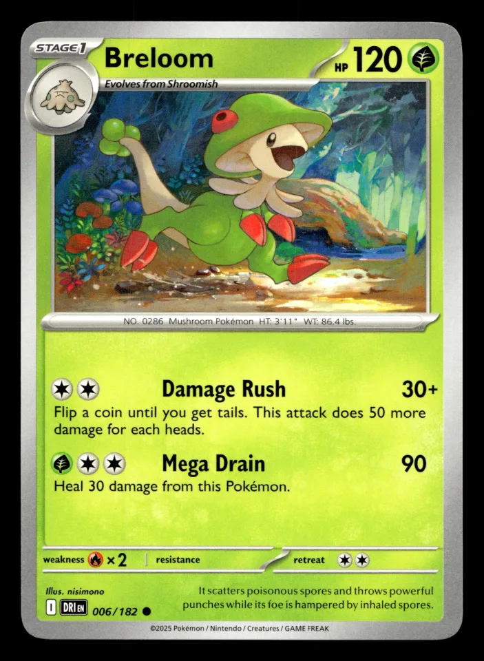 Breloom #6 uit Destined Rivals Common Near Mint conditie productfoto