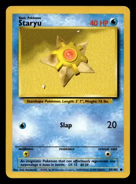 Voorkant Staryu 65/102 uit Base Set Common Near Mint - conditie Pokémon kaart productfoto NM- 1/2