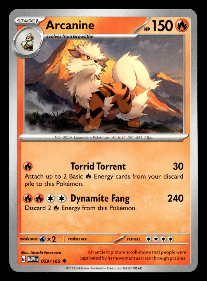Arcanine #59 uit 151 Uncommon Near Mint conditie productfoto