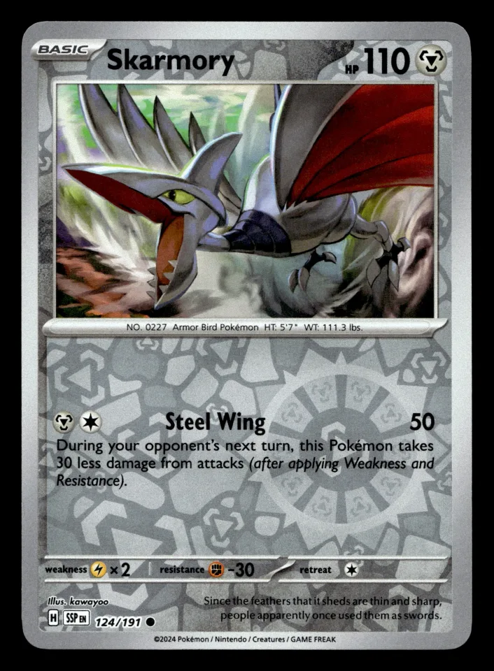 Skarmory #124 uit Surging Sparks Common Near Mint conditie productfoto