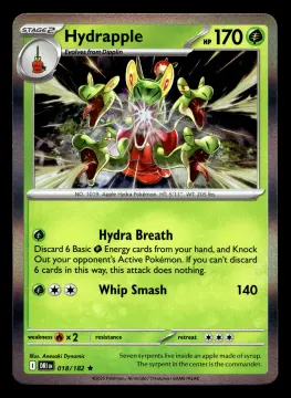 Voorkant Hydrapple 18/182 uit Destined Rivals Rare Near Mint conditie Pokémon kaart productfoto