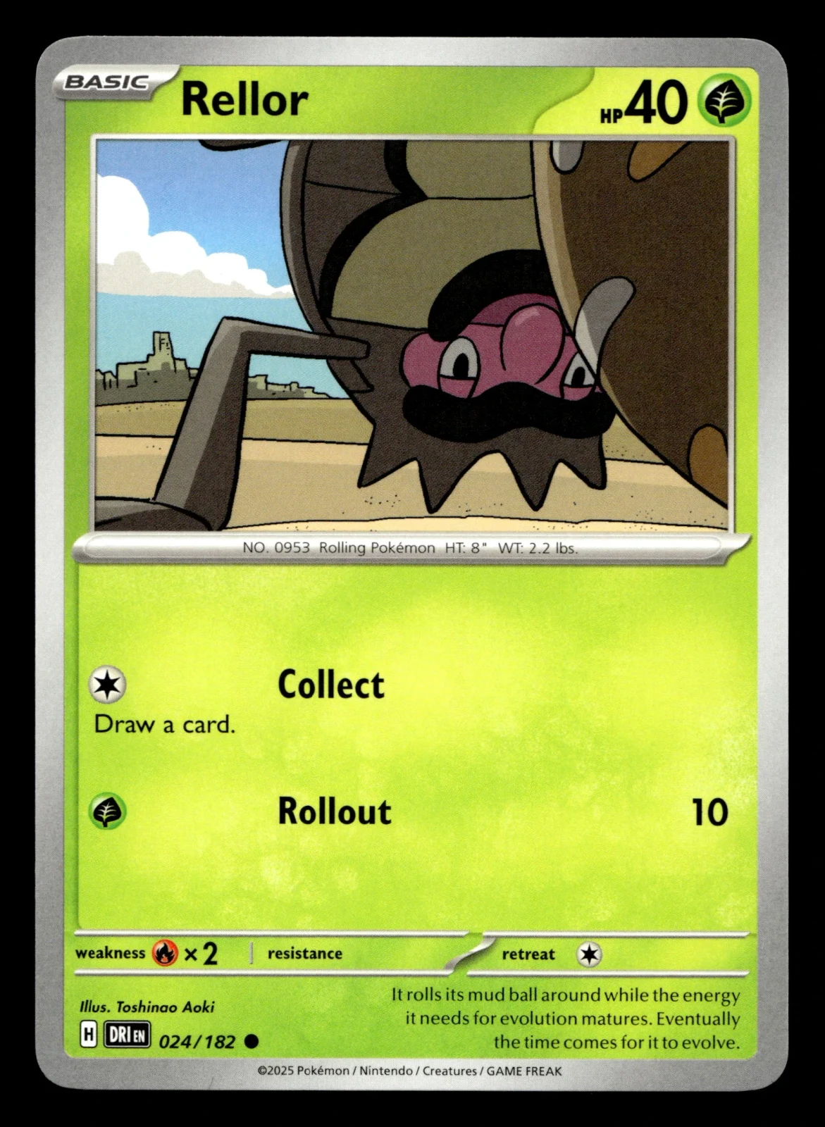 Voorkant Rellor 24/182 uit Destined Rivals Common Near Mint conditie Pokémon kaart productfoto