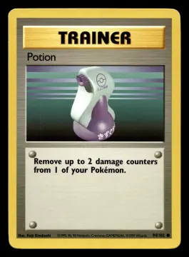 Voorkant Potion 94/102 uit Base Set Common Excellent - conditie Pokémon kaart productfoto