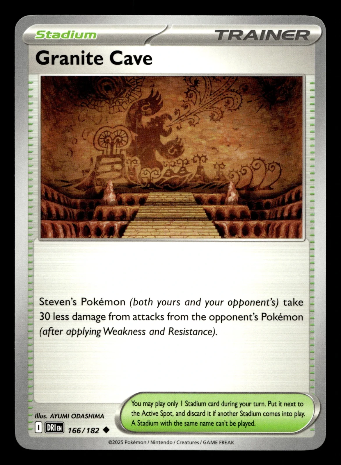 Voorkant Granite Cave 166/182 uit Destined Rivals Uncommon Near Mint conditie Pokémon kaart productfoto