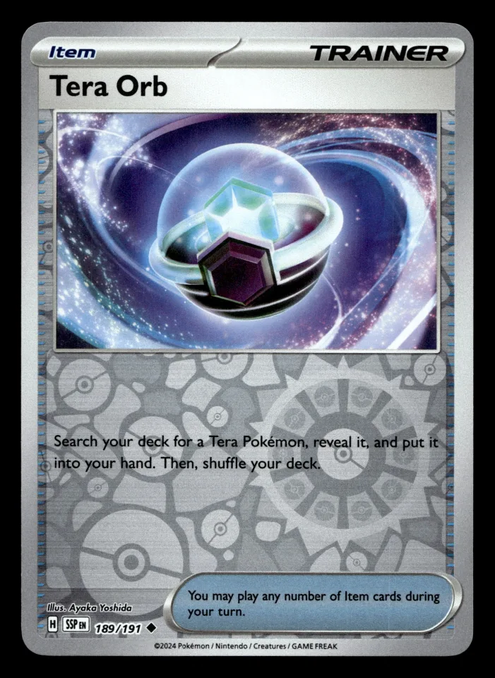 Tera Orb #189 uit Surging Sparks Uncommon Near Mint conditie productfoto