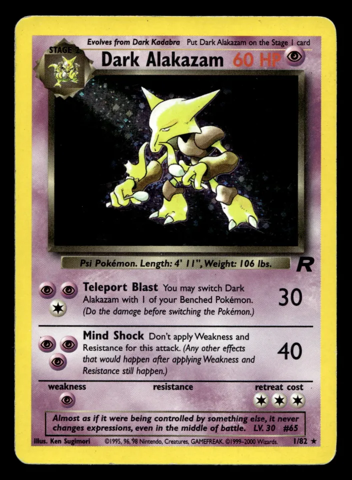 Dark Alakazam #1 uit Team Rocket Rare Holo Light Played conditie productfoto