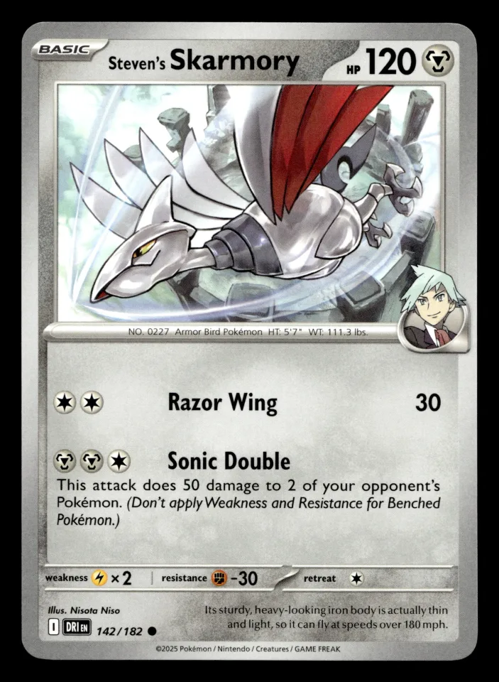 Steven's Skarmory #142 uit Destined Rivals Common Near Mint conditie productfoto