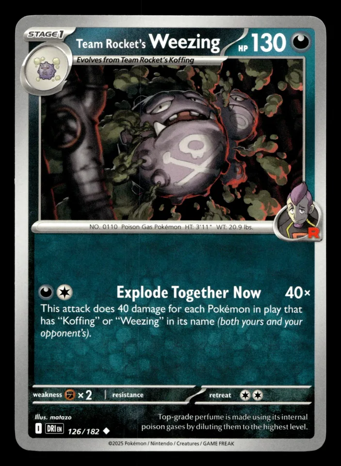 Team Rocket's Weezing #126 uit Destined Rivals Uncommon Near Mint conditie productfoto