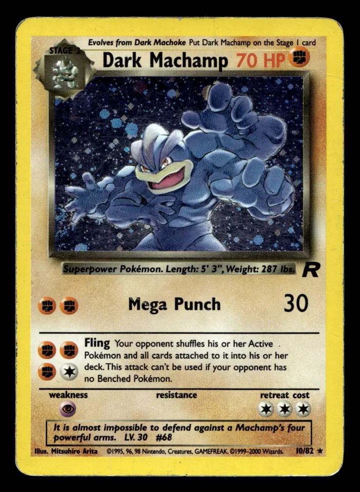 Dark Machamp #10 uit Team Rocket Rare Holo Light Played conditie productfoto