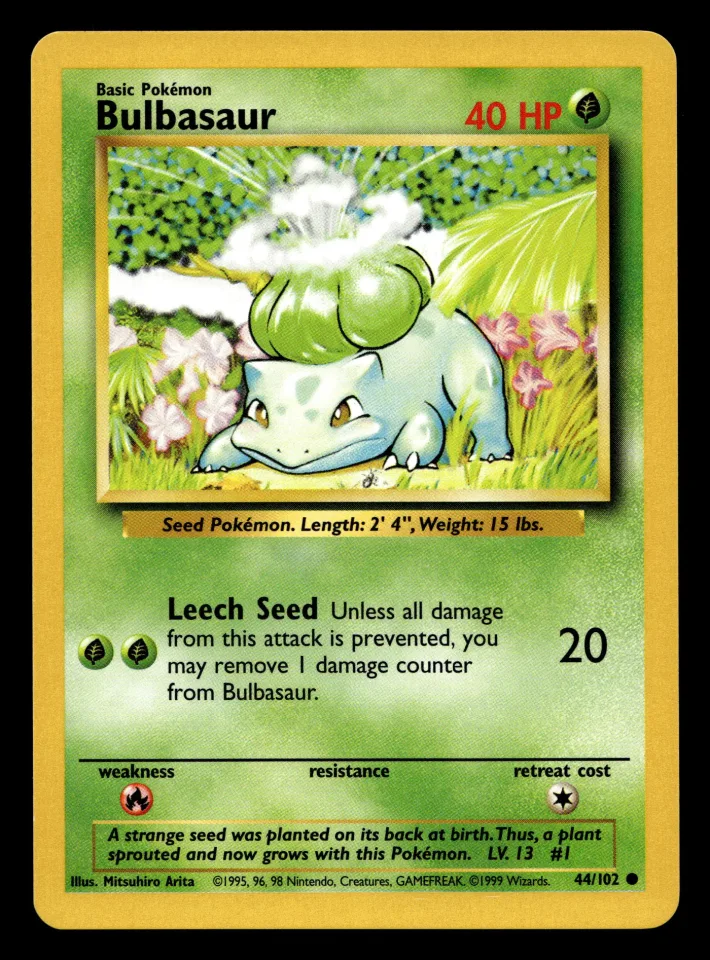 Bulbasaur #44 uit Base Set Common Near Mint - conditie productfoto