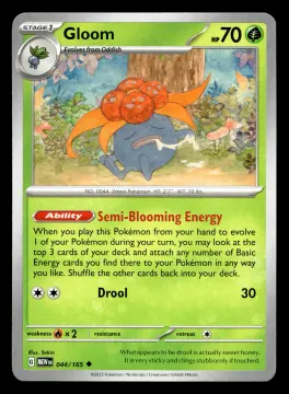 Voorkant Gloom 44/165 uit 151 Uncommon Near Mint conditie Pokémon kaart productfoto