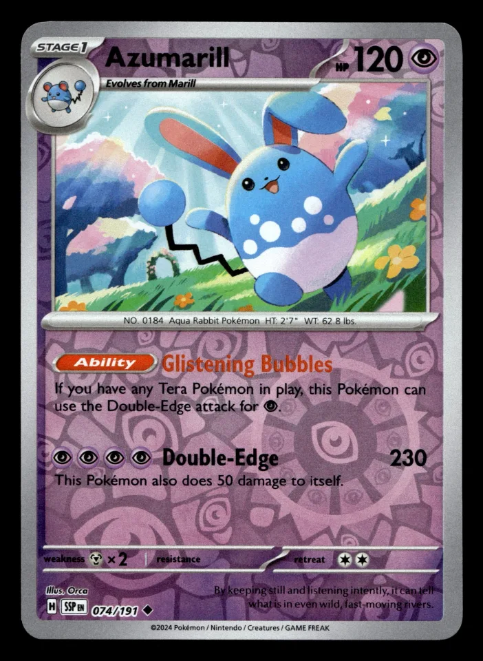 Azumarill #74 uit Surging Sparks Uncommon Near Mint conditie productfoto
