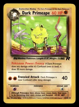 Voorkant Dark Primeape 43/82 uit Team Rocket Uncommon Excellent conditie Pokémon kaart productfoto