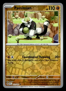 Voorkant Passimian 111/191 uit Surging Sparks Uncommon Near Mint conditie Pokémon kaart productfoto