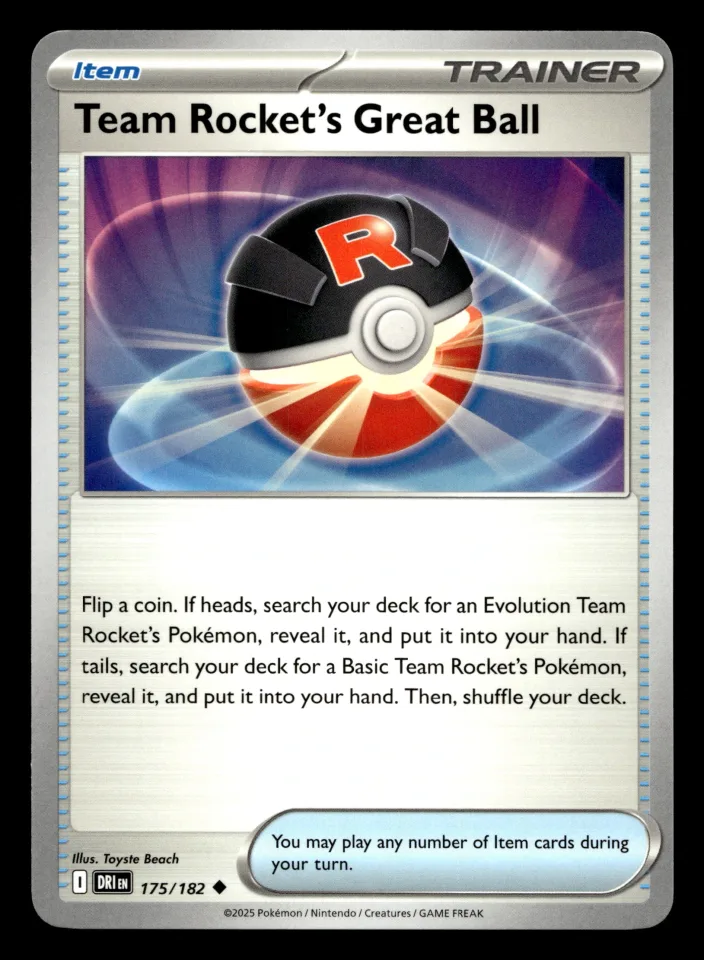 Team Rocket's Great Ball #175 uit Destined Rivals Uncommon Near Mint conditie productfoto