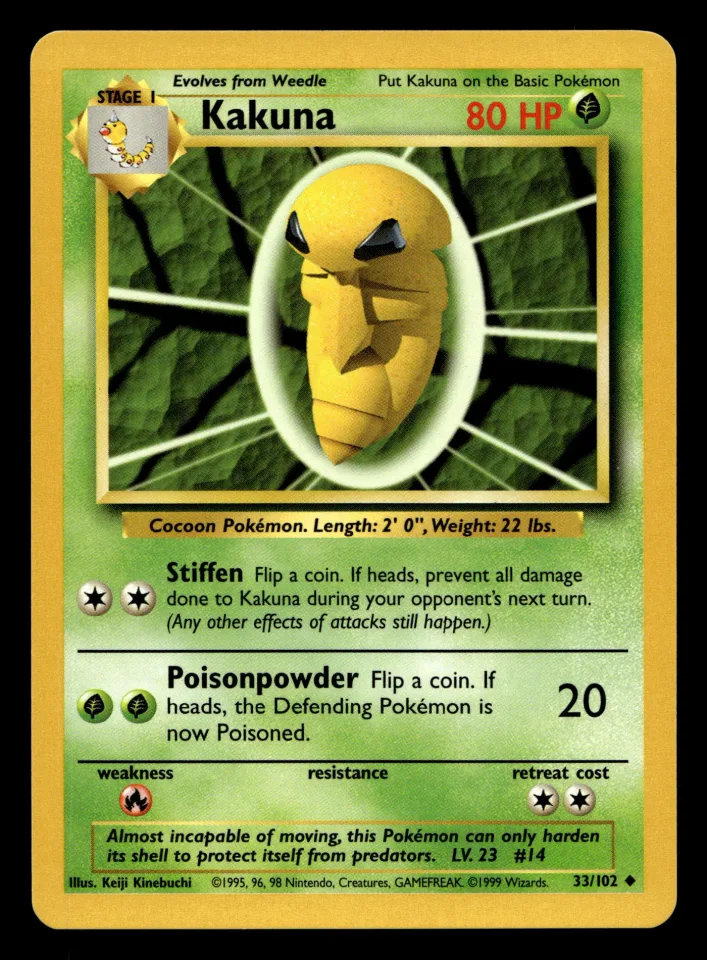 Kakuna #33 uit Base Set Uncommon Near Mint - conditie productfoto