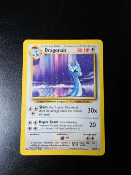 Voorkant Dragonair 18/102 uit Base Set Rare Near Mint - conditie Pokémon kaart productfoto NM- 1