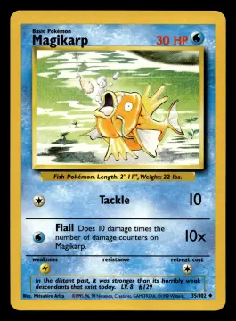 Voorkant Magikarp 35/102 uit Base Set Uncommon Near Mint - conditie Pokémon kaart productfoto NM- 2/5