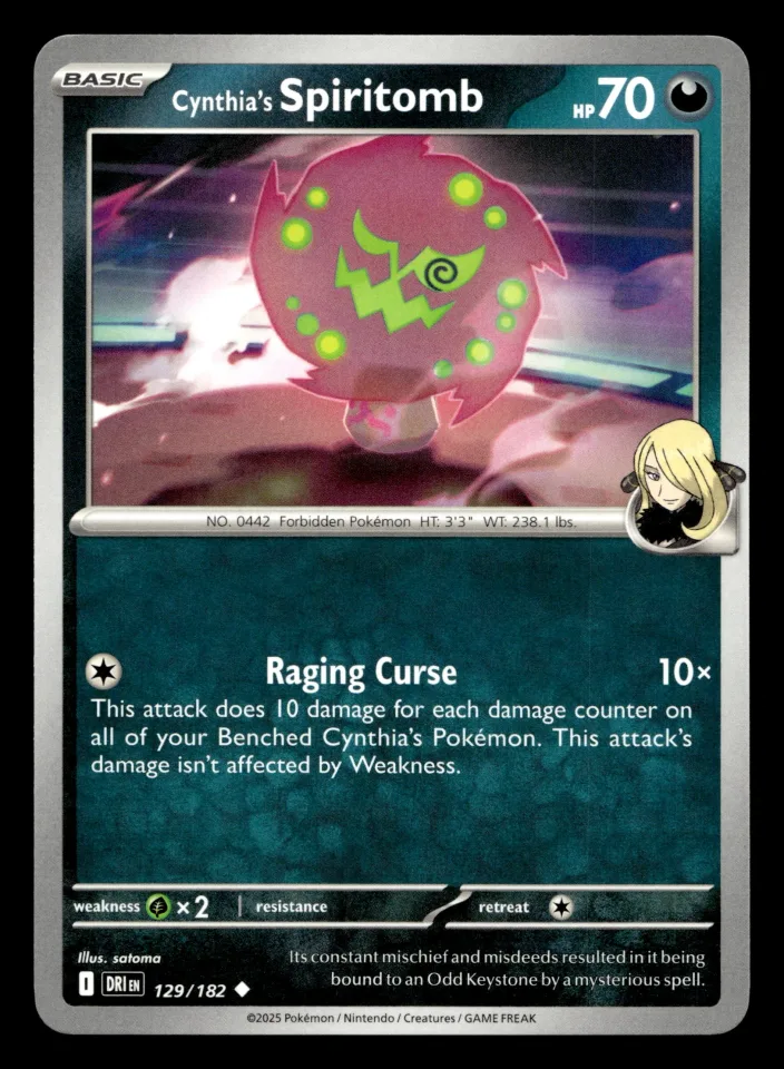 Cynthia's Spiritomb #129 uit Destined Rivals Uncommon Near Mint conditie productfoto