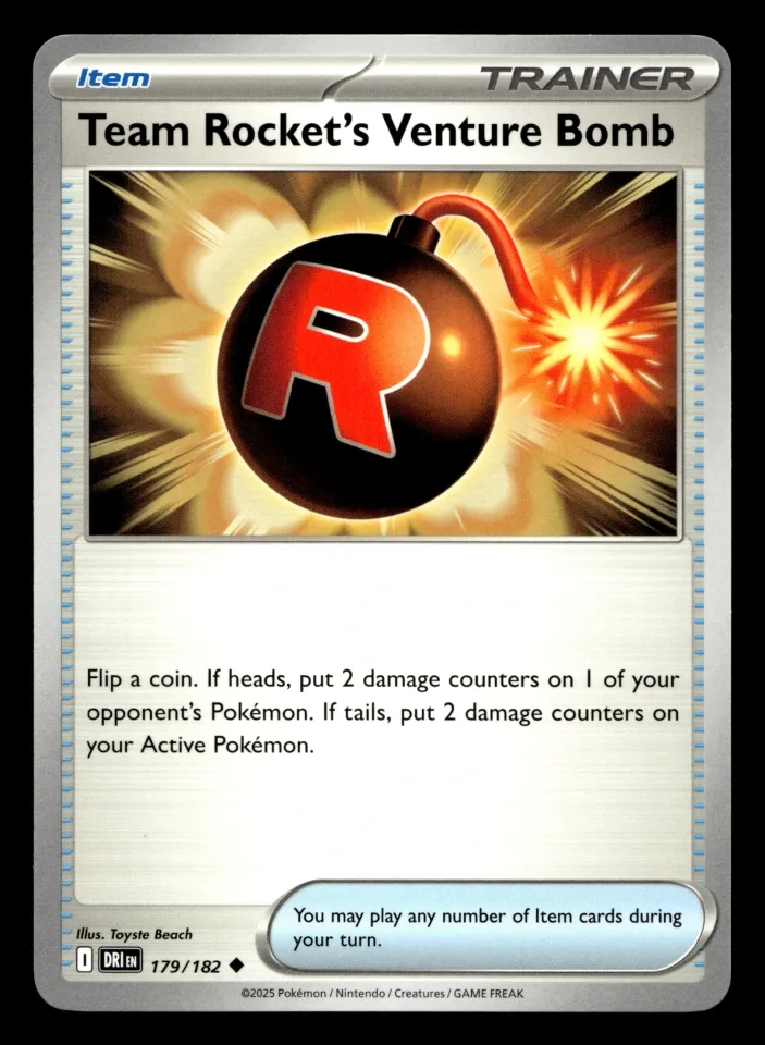 Team Rocket's Venture Bomb #179 uit Destined Rivals Uncommon Near Mint conditie productfoto