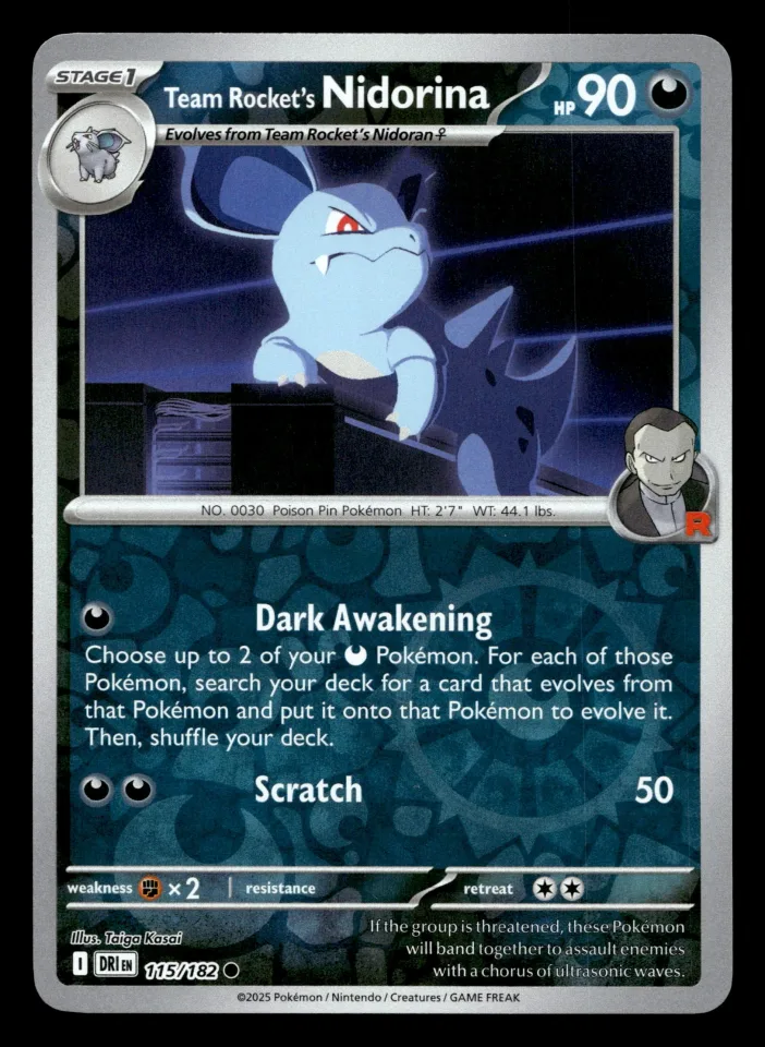 Team Rocket's Nidorina #115 uit Destined Rivals Common Near Mint conditie productfoto