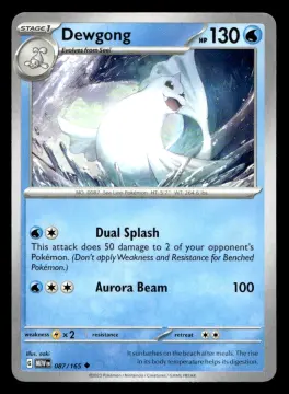 Voorkant Dewgong 87/165 uit 151 Uncommon Near Mint conditie Pokémon kaart productfoto