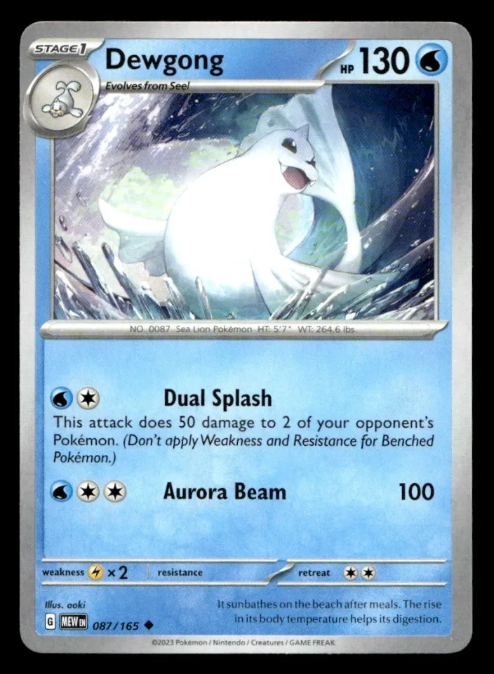 Dewgong #87 uit 151 Uncommon Near Mint conditie productfoto