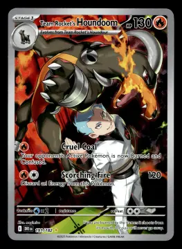 Voorkant Team Rocket's Houndoom 191/182 uit Destined Rivals Illustration Rare Near Mint conditie Pokémon kaart productfoto