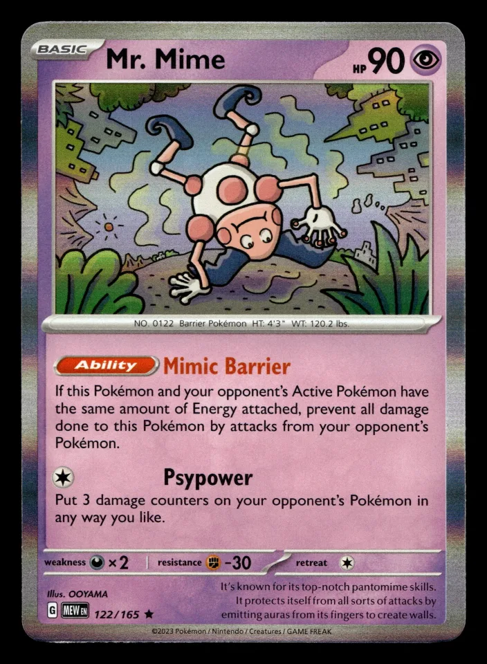 Mr. Mime #122 uit 151 Rare Near Mint conditie productfoto