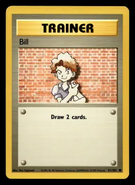 Voorkant Bill 91/102 uit Base Set Common Near Mint conditie Pokémon kaart productfoto NM 2/3