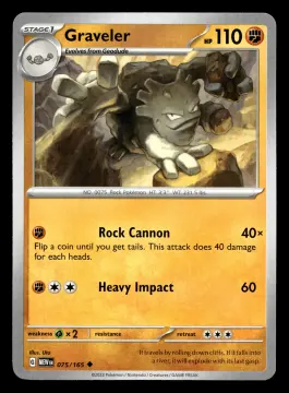 Voorkant Graveler 75/165 uit 151 Uncommon Near Mint conditie Pokémon kaart productfoto