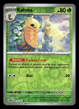 Voorkant Kakuna 14/165 uit 151 Common Near Mint conditie Pokémon kaart productfoto