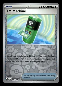Voorkant TM Machine 181/182 uit Destined Rivals Uncommon Near Mint conditie Pokémon kaart productfoto