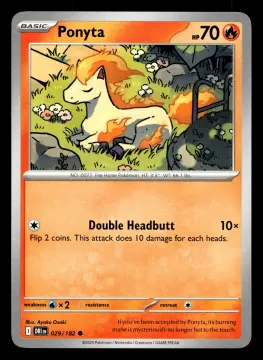 Voorkant Ponyta 29/182 uit Destined Rivals Common Near Mint conditie Pokémon kaart productfoto