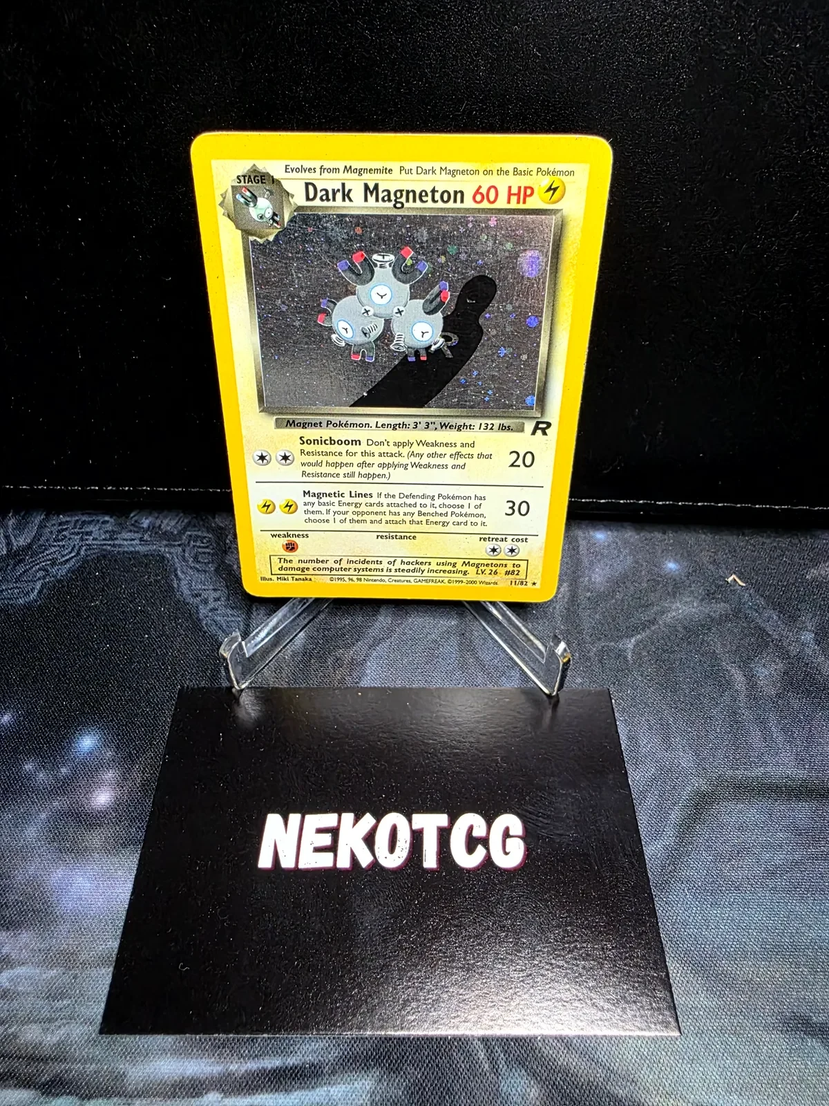 Referentieafbeelding Dark Magneton 11/82 uit Team Rocket Rare Holo Good conditie Pokémon kaart productfoto