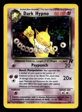 Voorkant Dark Hypno 9/82 uit Team Rocket Rare Holo Light Played conditie Pokémon kaart productfoto