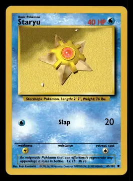 Voorkant Staryu 65/102 uit Base Set Common Near Mint conditie Pokémon kaart productfoto NM 2/2