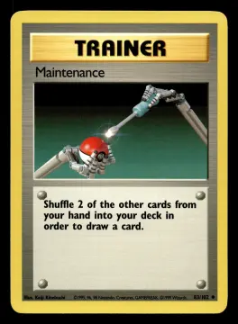 Voorkant Maintenance 83/102 uit Base Set Uncommon Near Mint conditie Pokémon kaart productfoto NM 1