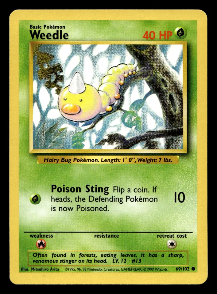 Weedle #69 uit Base Set Common Near Mint - conditie productfoto