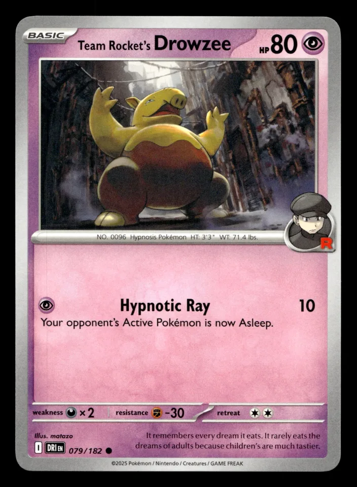 Team Rocket's Drowzee #79 uit Destined Rivals Common Near Mint conditie productfoto