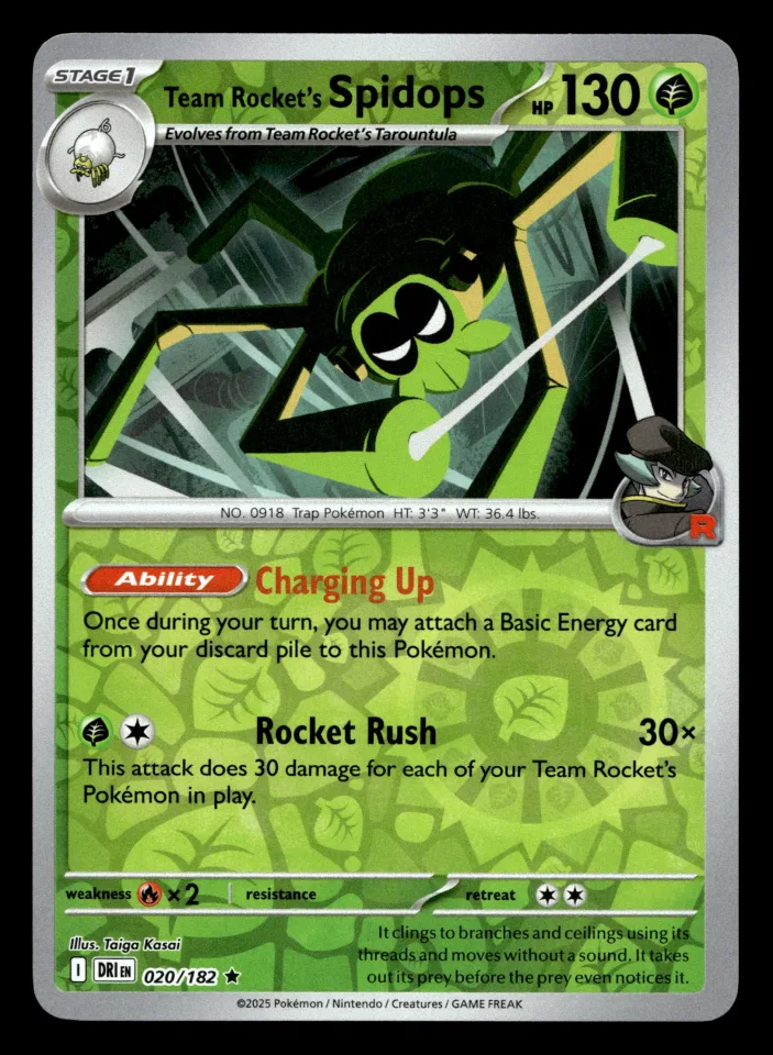Team Rocket's Spidops #20 uit Destined Rivals Rare Near Mint conditie productfoto