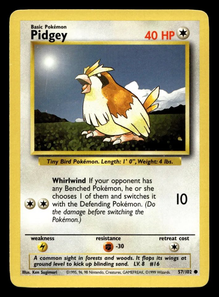 Pidgey #57 uit Base Set Common Near Mint - conditie productfoto