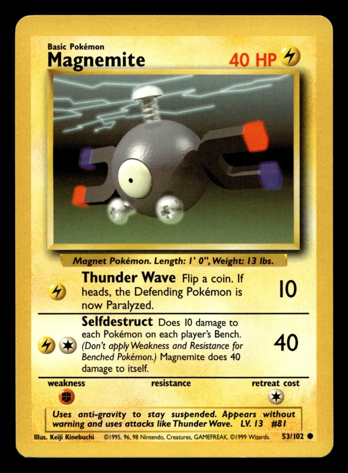 Magnemite #53 uit Base Set Common Near Mint - conditie productfoto