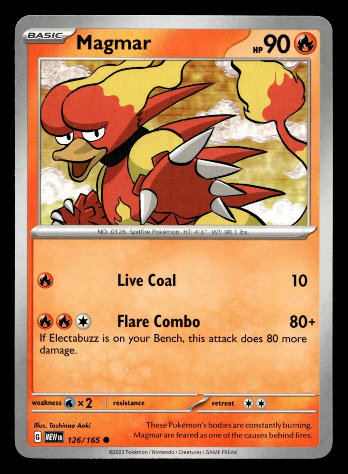 Magmar #126 uit 151 Common Near Mint conditie productfoto