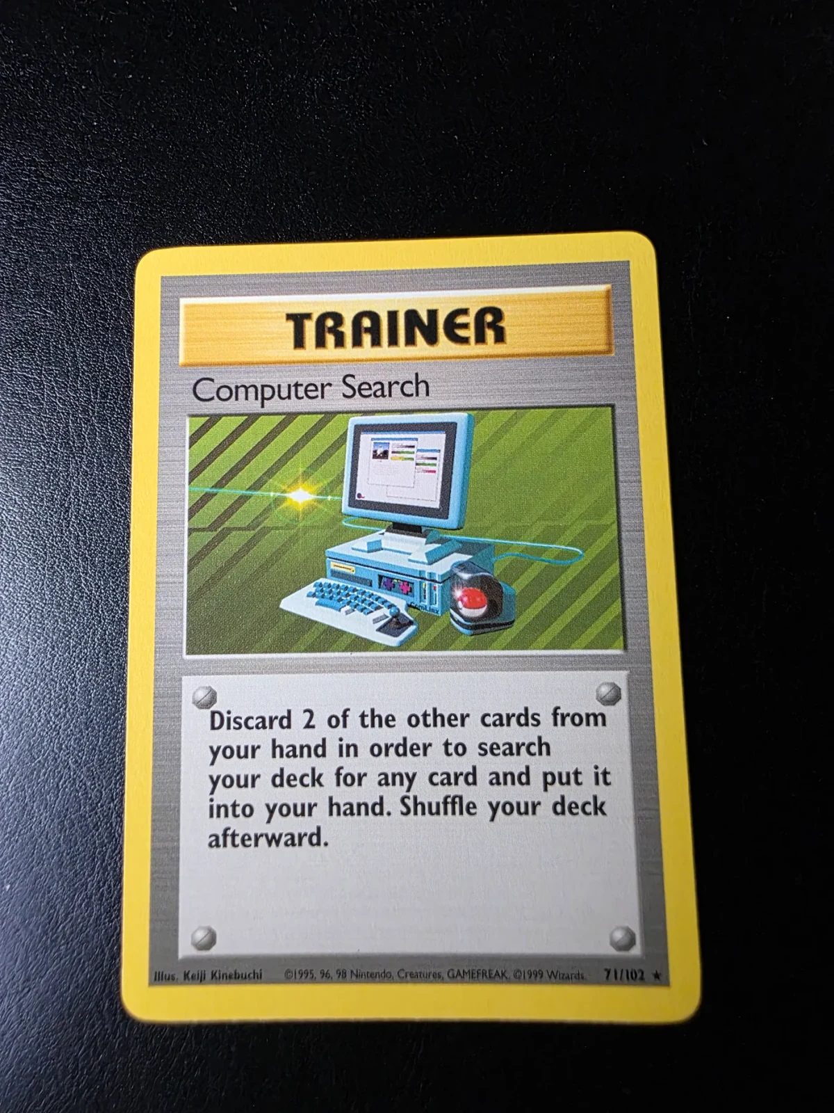 Voorkant Computer Search 71/102 uit Base Set Rare Near Mint - conditie Pokémon kaart productfoto NM- 1/2