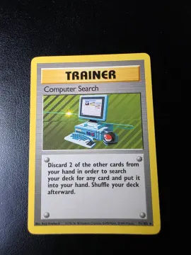 Voorkant Computer Search 71/102 uit Base Set Rare Near Mint - conditie Pokémon kaart productfoto NM- 1/2