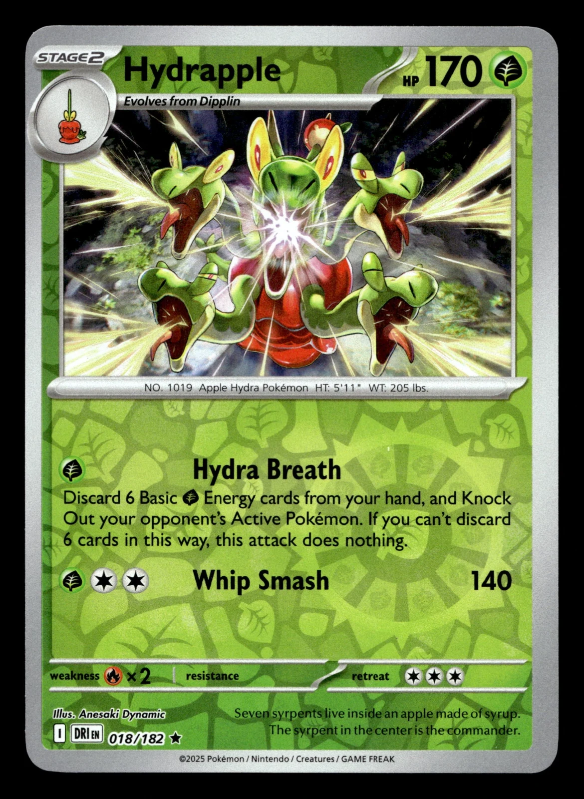 Voorkant Hydrapple 18/182 uit Destined Rivals Rare Near Mint conditie Pokémon kaart productfoto