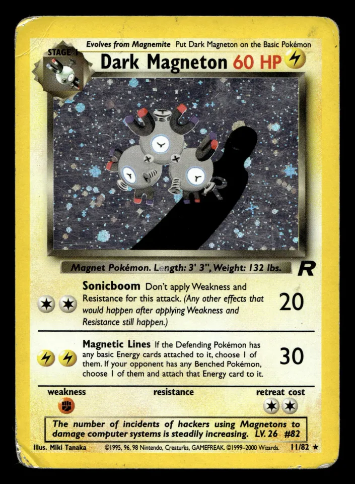 Dark Magneton #11 uit Team Rocket Rare Holo Played conditie productfoto